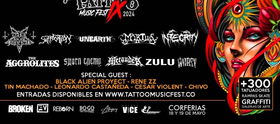 Tattoo Music Fest celebra su novena edición el próximo 18 y 19 de mayo en Corferias